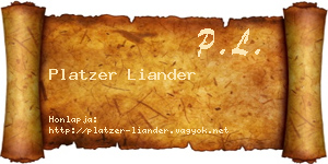 Platzer Liander névjegykártya